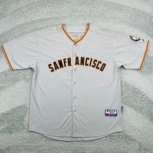 Majestic SF Giants Tim Lincecum Baseball Jersey Size 54 Authentic Road Gray‎ XXL